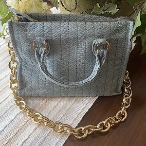 Zara Denim Mini tote w/ chain strap